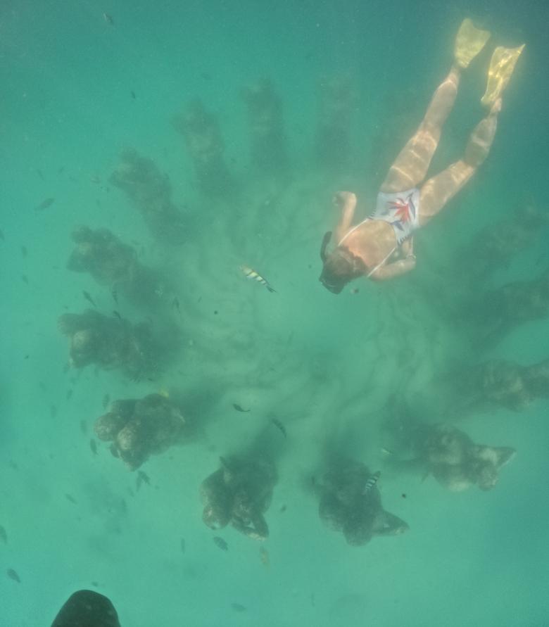 Snorkelling over a coral reef off Gili
