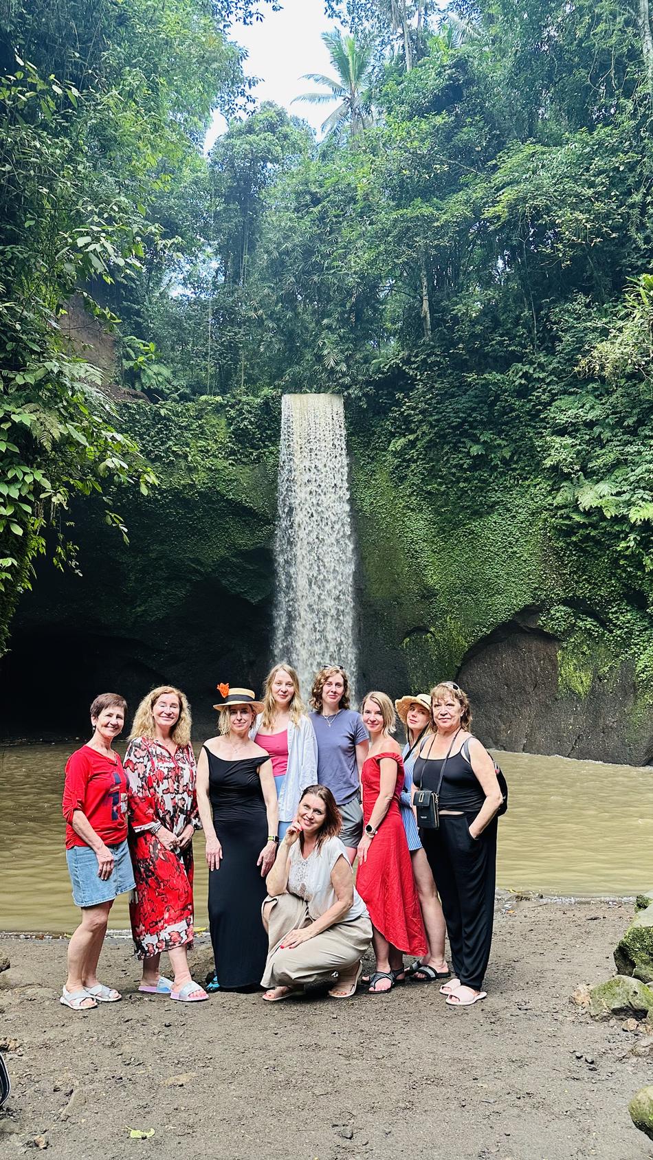 The group at Tibumana waterfall in the jungle