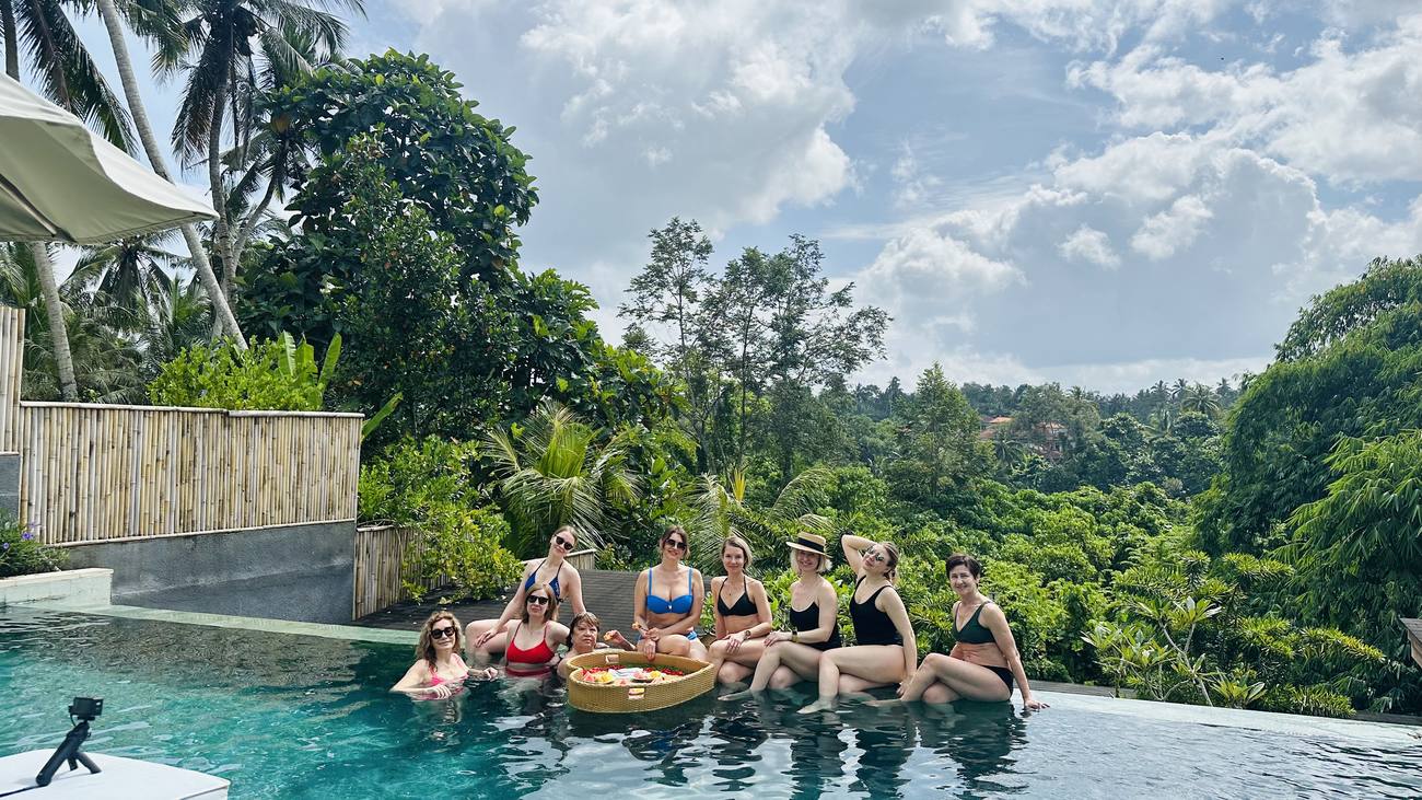 The pool looking out over the Ubud jungle